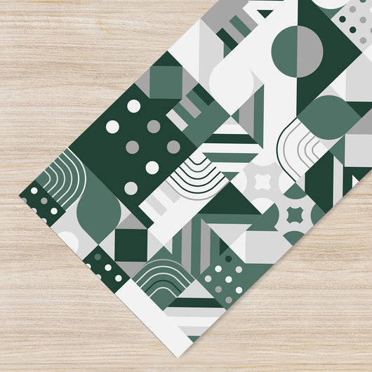 Tappeto Cucina Antiscivolo Made in Italy Passatoia Antimacchia Multiuso Corridoio Soggiorno Lavabile in Lavatrice - 50x550 - Picasso Verde