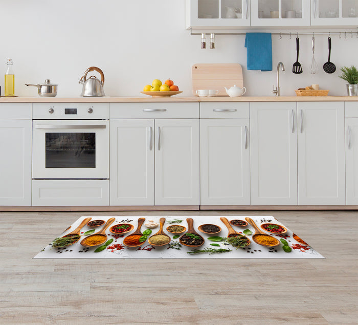 Tappeto Cucina Antiscivolo Made in Italy Passatoia Antimacchia Multiuso Corridoio Soggiorno Lavabile in Lavatrice - 50x150 - Profumi Sapori