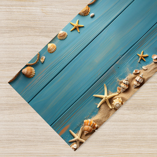 Tappeto Cucina Antiscivolo Made in Italy Passatoia Antimacchia Multiuso Corridoio Soggiorno Lavabile in Lavatrice - 50x100 - Stella Marina