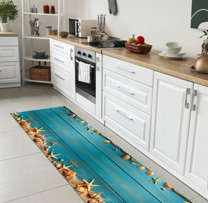 Tappeto Cucina Antiscivolo Made in Italy Passatoia Antimacchia Multiuso Corridoio Soggiorno Lavabile in Lavatrice - 50x150 - Stella Marina