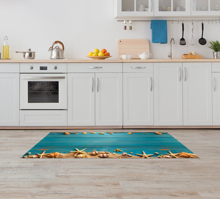 Tappeto Cucina Antiscivolo Made in Italy Passatoia Antimacchia Multiuso Corridoio Soggiorno Lavabile in Lavatrice - 50x150 - Stella Marina