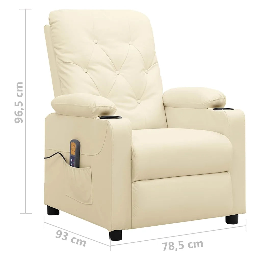 Divano Sedia-Poltrona Massaggiante Crema in Similpelle 723449