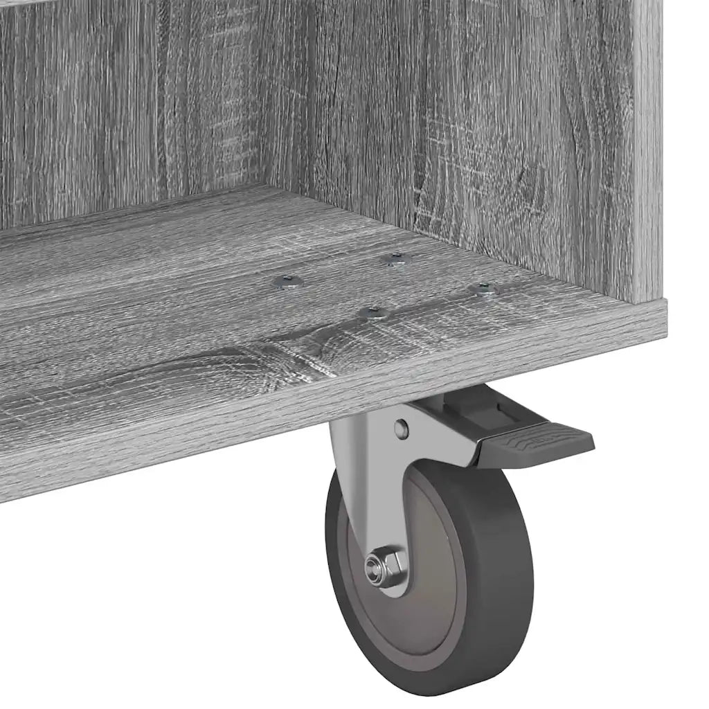 Tavolino con Ruote Grigio Sonoma 90 x 50 x 30 cm 891021