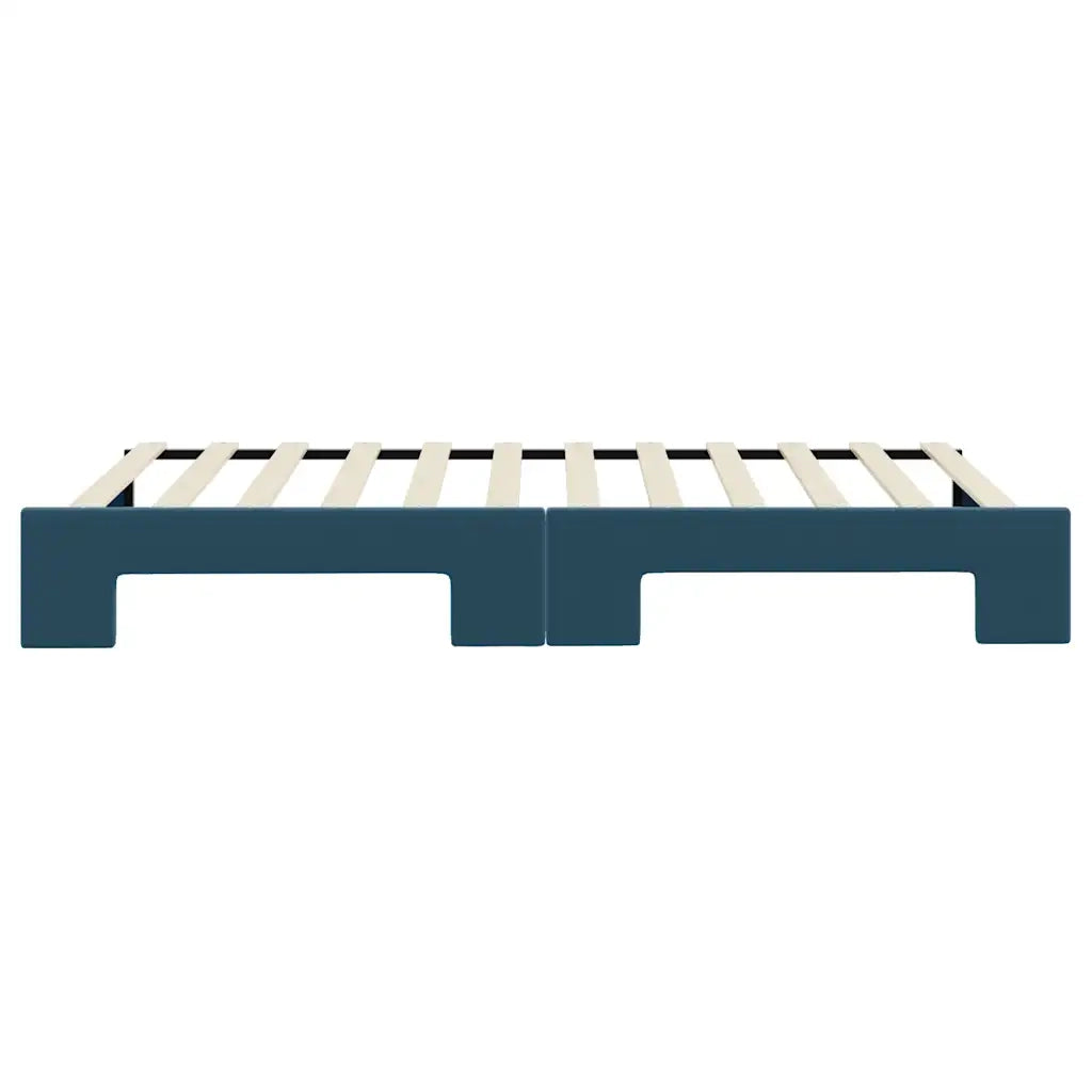 Divano Letto con Letto Estraibile Blu 100x200 cm in Velluto