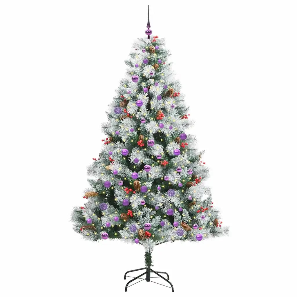 Albero di Natale artificiale Verde e bianco 210 cm 3395194