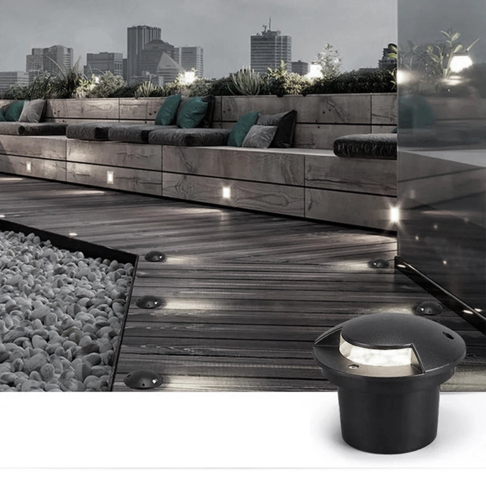 FARETTO DA INCASSO SEGNAPASSO DA GIARDINO VIALI SENTIRI CON LUCE A LED DA 3W MONOEMISSIONE LUCE BIANCA FREDDA 6400K