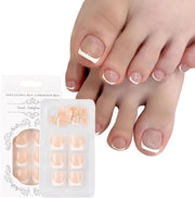 24 pezzi di imitazione di unghie per teenager - Set nudo bianco - 12 misure - Copertura completa - Incollare le unghie con adesivo - Arte delle unghie quadrate e corte - Decorazione per unghie per donne e ragazze