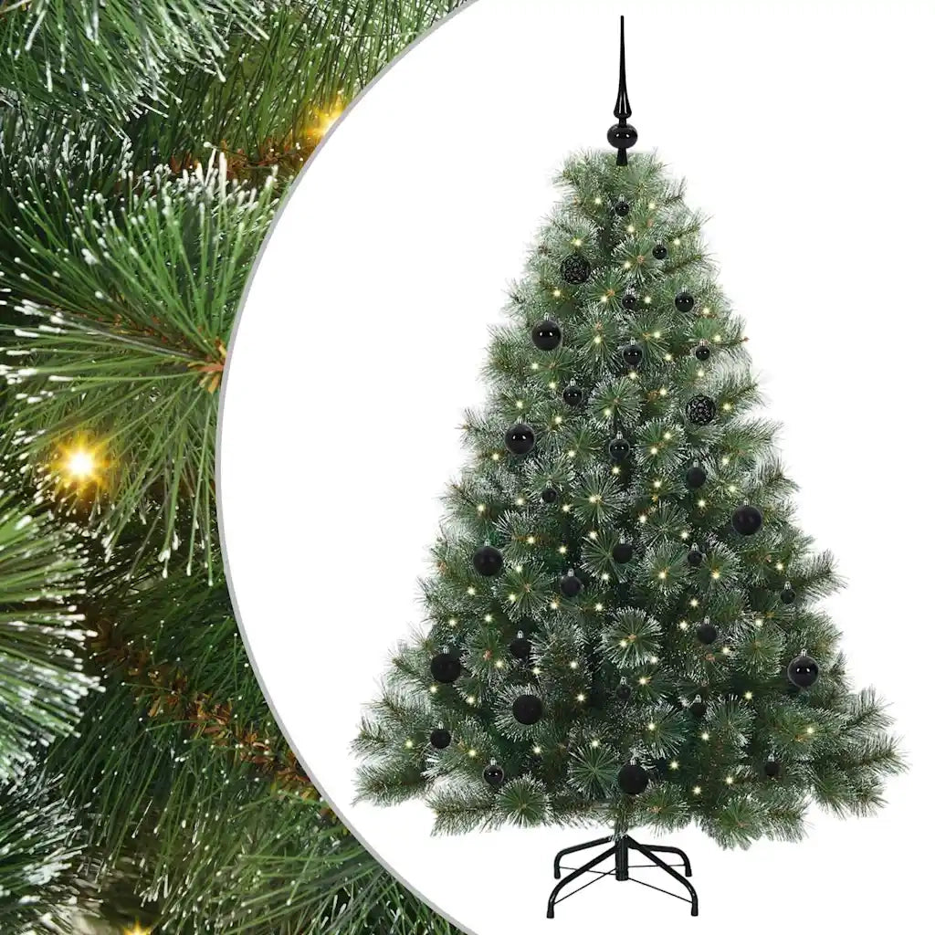 Albero di Natale | Decorazioni natalizie artificiale con 150 LED Verde 150 cm PE e PVC