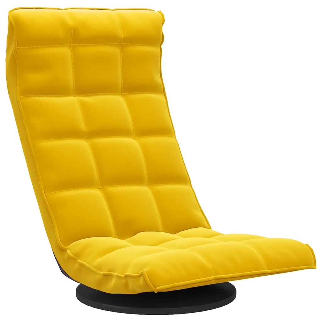 Sedia da Pavimento Girevole Gialla in Velluto CFW7372387