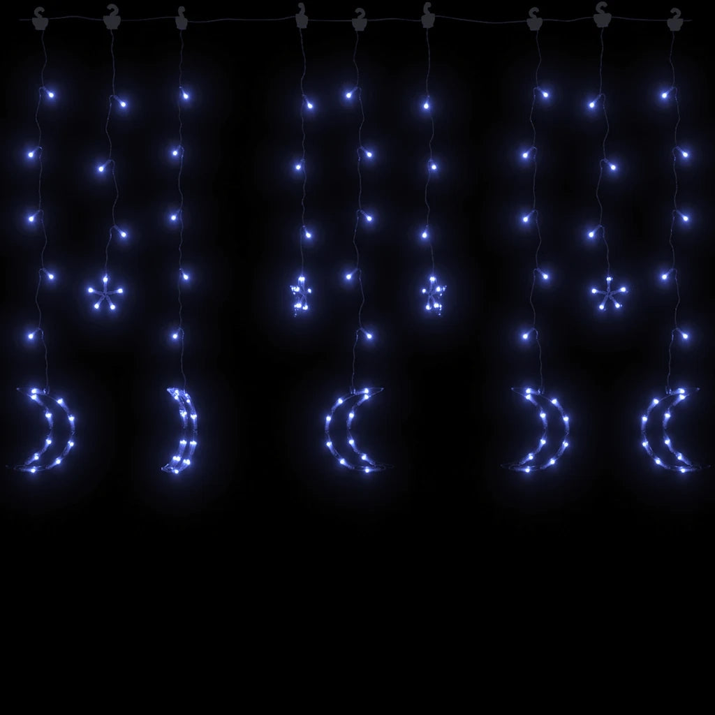 Luci Fatate Stella e Luna con Telecomando 345 LED Blu CFW4707657