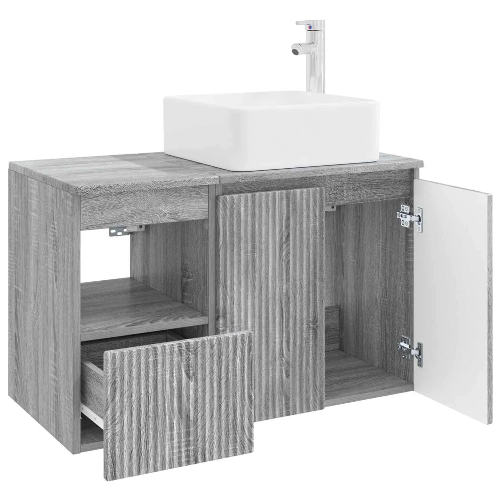 Set di mobili per il bagno 2 pz Sonoma grigio 3404050