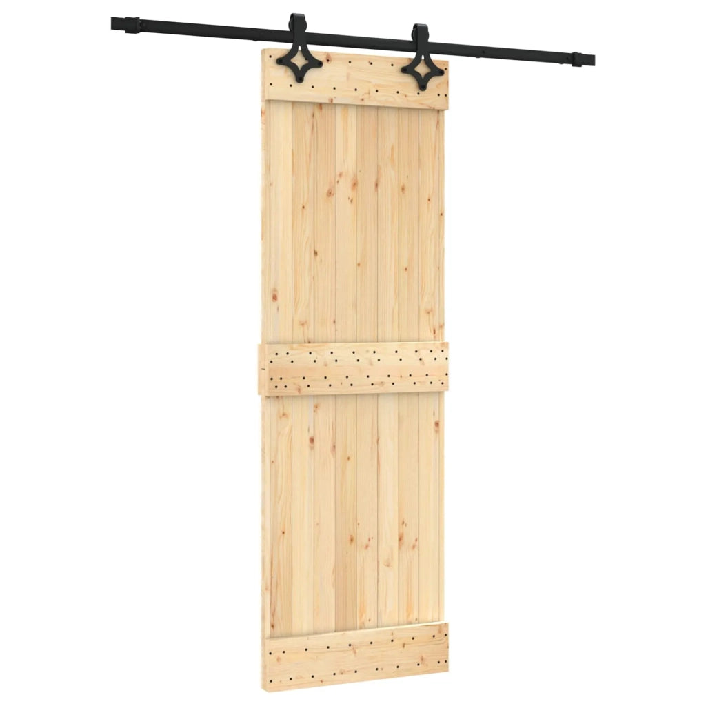 Porta scorrevole Naturale e Nero 70 x 210 cm