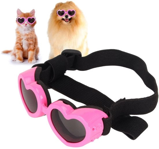 Protezione solare per cani - UV - Impermeabile - Resistente al vento - Anticondensazione - Lenti HD - Cinturino regolabile - Adatto per animali di piccola e media taglia