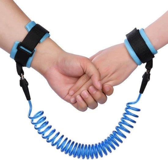 Polsriem anti-verlies per bambino, 2,5 m polsriem riflettente per bambini in età prescolare, cintura di sicurezza per bambini per passeggiate e viaggi, cintura per bambini per passeggiate (blu)