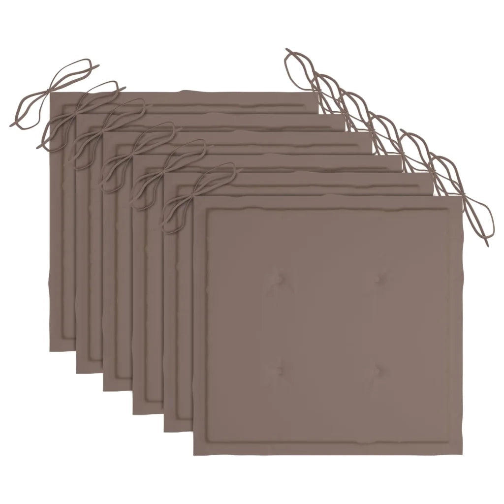 Sedie da Giardino con Cuscini 6 pz in Legno Massello di Acacia cod mxl 76298