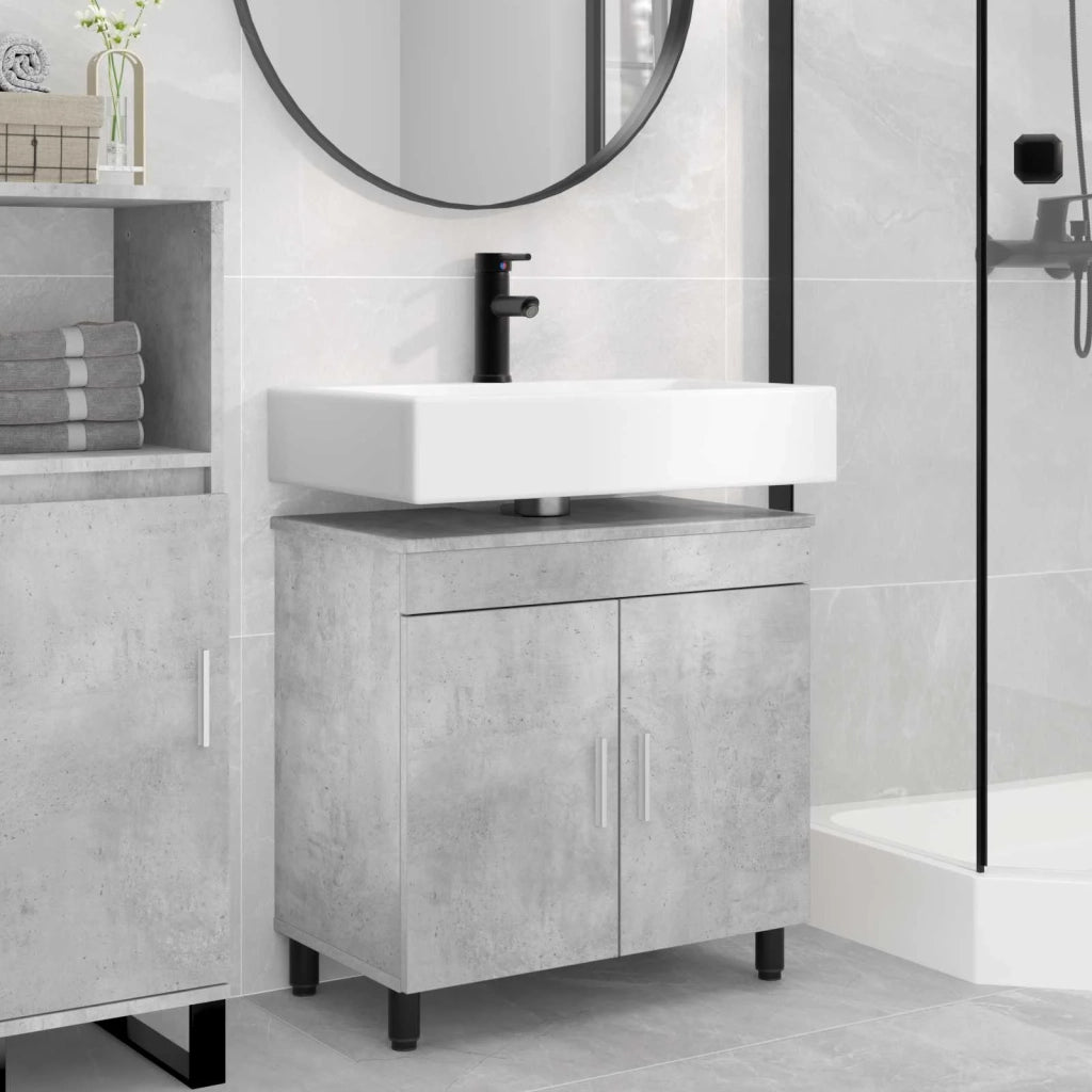 Mobiletto da bagno Grigio Cemento 60 x 35 x 60 cm
