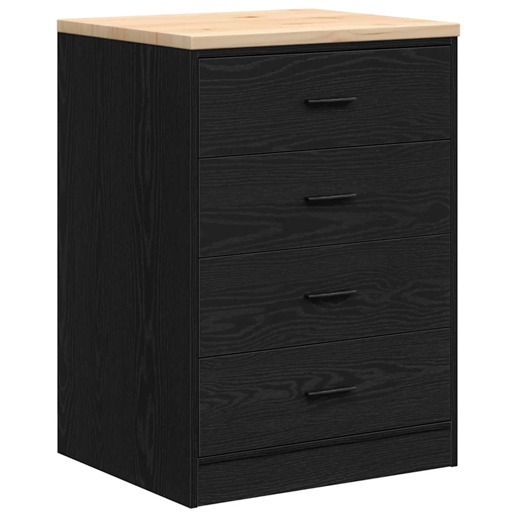 Armadietto da Garage Nero 60x51x85 cm in Legno Massello di Pino CFW1998630