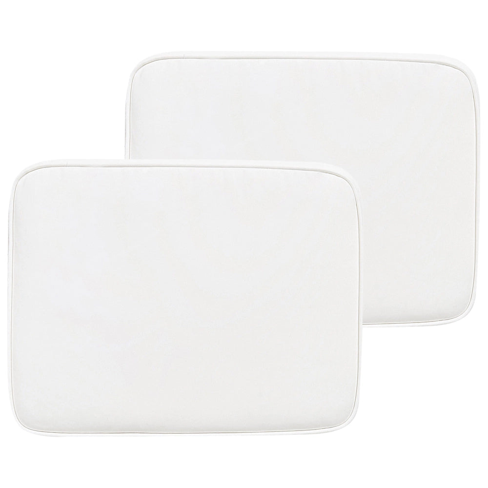 Set di 2 cuscini per sedie da esterno con lacci e rivestimento rimovibile bianco resistenti ai raggi UV