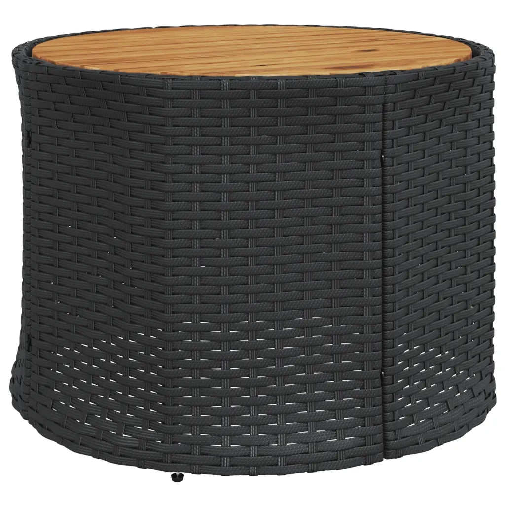 Divano Giardino Tavolo e Cuscini Semicircolare Nero Polyrattan 3318530