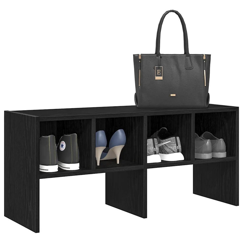 Scarpiera | Mobile per scarpe Impilabile Rovere Nero 89,5x30x40 cm