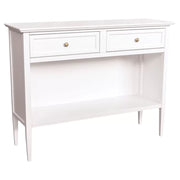 Madia credenza 2 cassetti 1 vano a giorno legno shabby bianco 110x35x83 - Mobili 2G