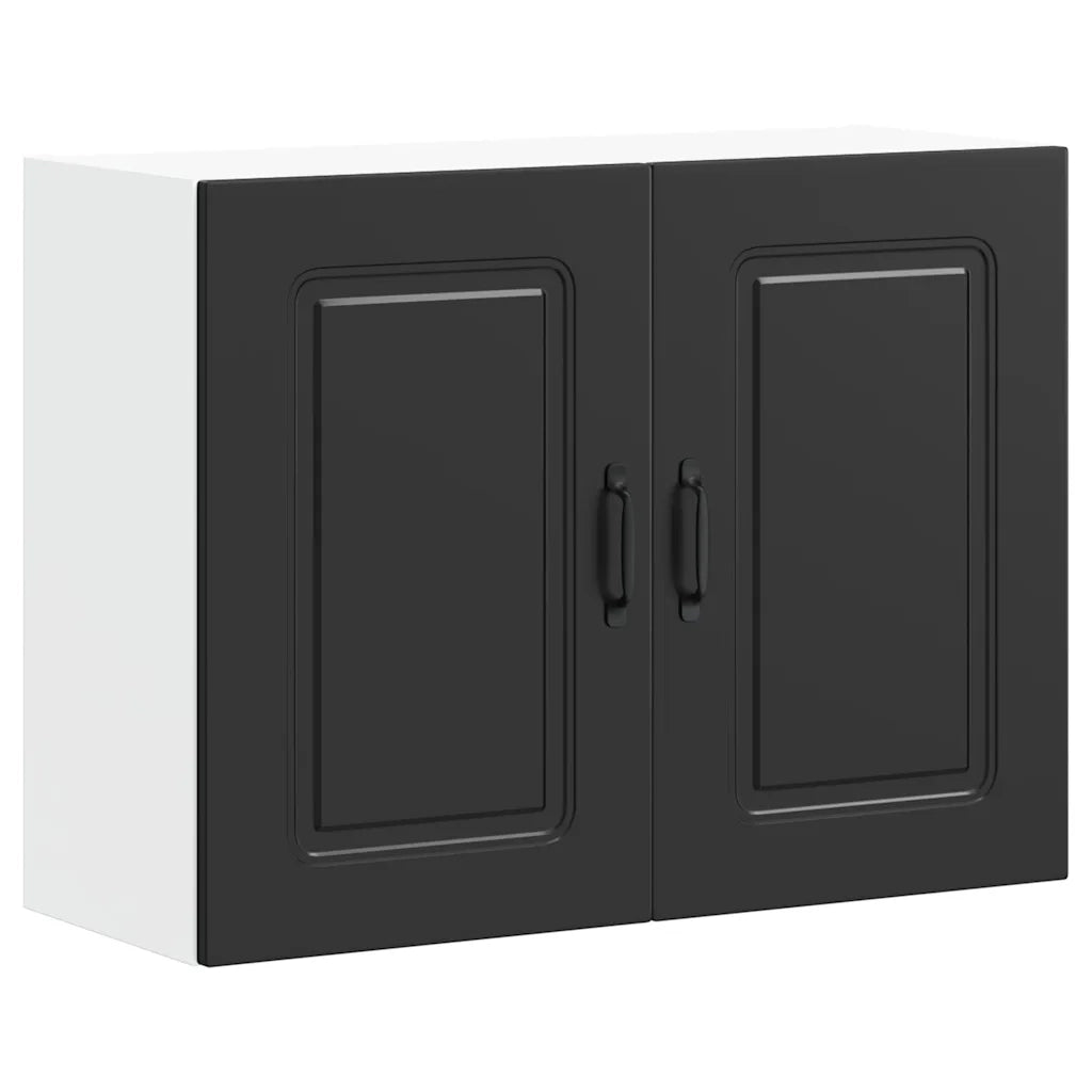 Pensile da cucina Kalmar 80 x 31 x 60 cm ampio spazio contenitivo design moderno legno composito nero 02_0049993