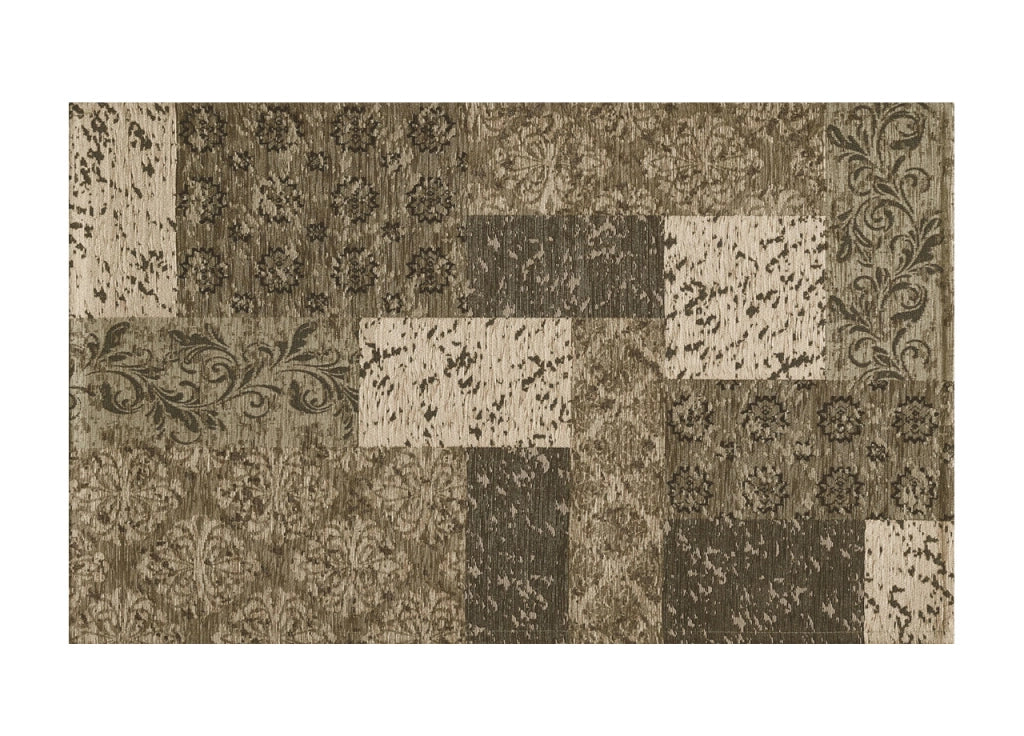 Tappeto Velour Antiscivolo Da Camera E Salotto Disegno Saturno Fango By Suardi - 65x300 cm - Fango