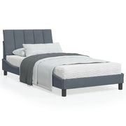 Letto con Materasso Hanko Grigio Scuro 100x200 cm in Velluto 3208581