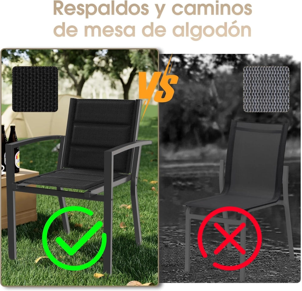 Set Di 4 Sedie Da Giardino, Sedie Da Esterno In Alluminio Per Esterni, Sedie Impilabili Poltrone Da Giardino, Per Giardino, Piscina, Terrazza, Sala Da Pranzo, Grigio Scuro