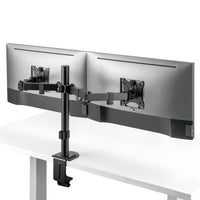 Toboli Postazione doppio monitor, Supporto per 2 schermi max 32", conforme a VESA 75/100