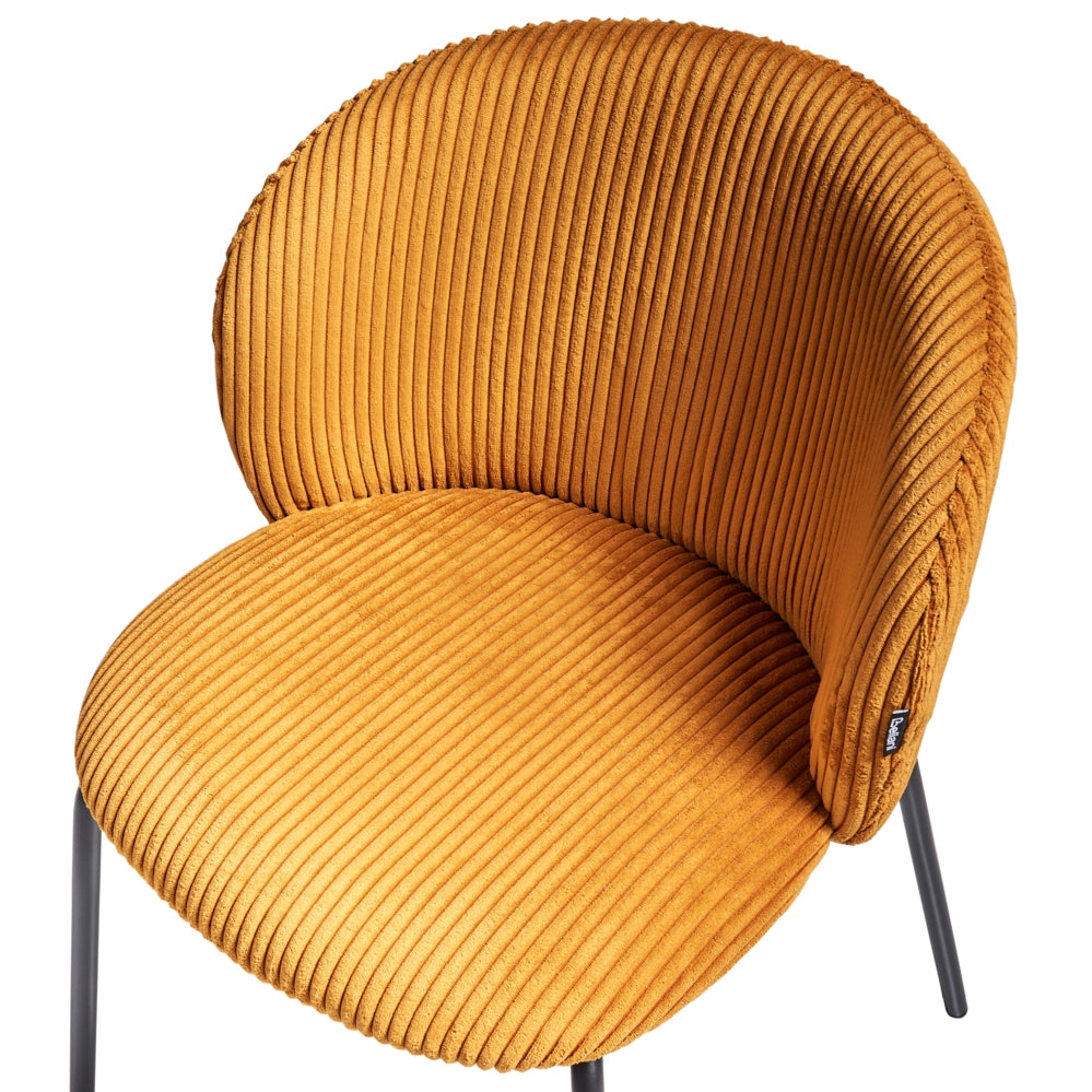 Set di 2 sedie da pranzo in tessuto boucle verde stile retrò seduta rotonda