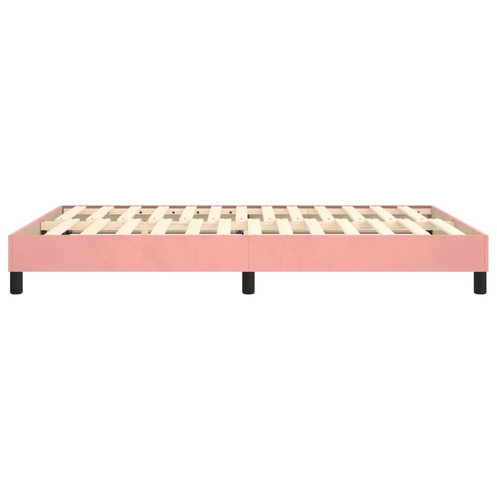 Struttura Letto a Rete a Molle-Giroletto Rosa 140x190 cm in Velluto 863367