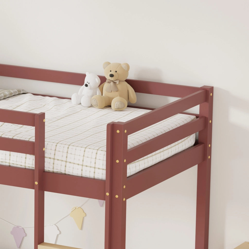 Letti a castello per bambini 190x90cm terracotta AMBER