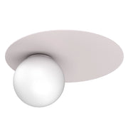 Plafoniera Flat 1 luce cashmere sfera bianca Luminex