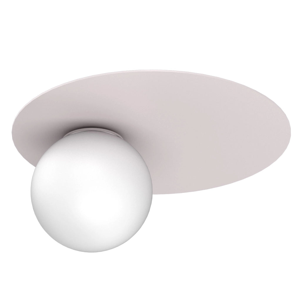 Plafoniera Flat 1 luce cashmere sfera bianca Luminex