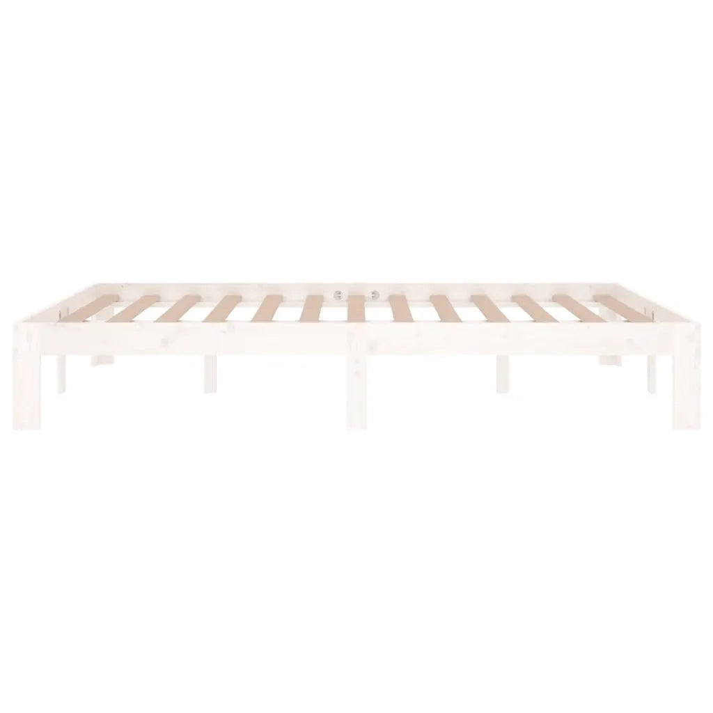 Giroletto-Struttura Letto Bianco in Legno Massello 135x190 cm Double 647536