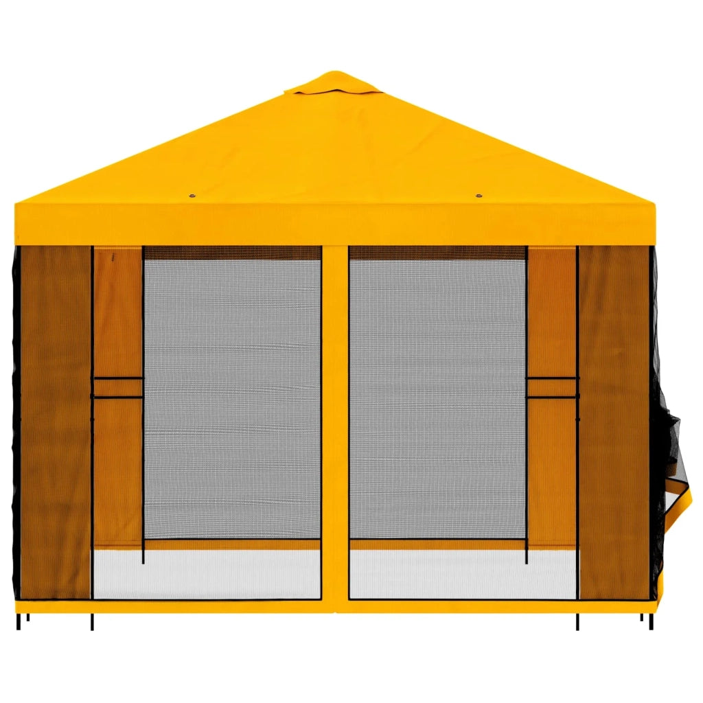 Gazebo da giardino con pareti laterali 3 x 3 m Giallo 900368