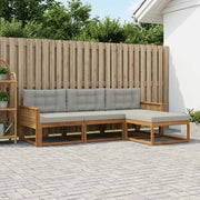 Set di divani da esterno 4 pz Naturale e Grigio chiaro 3382469