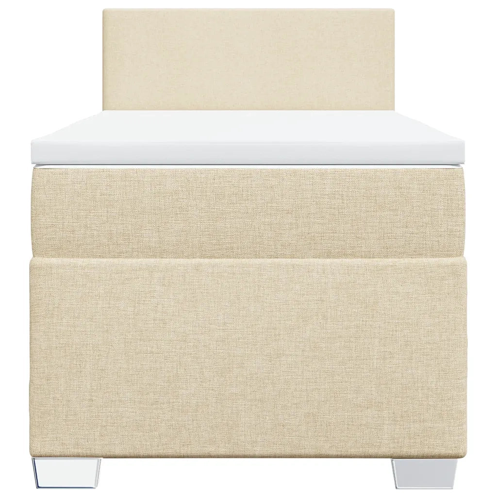Giroletto a Molle con Materasso Crema 100x200 cm in Tessuto 3288097