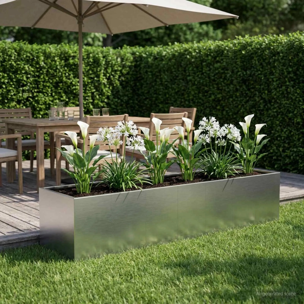 Vaso da giardino Argento 280 x 80 x 60 cm Acciaio Inox 3422160