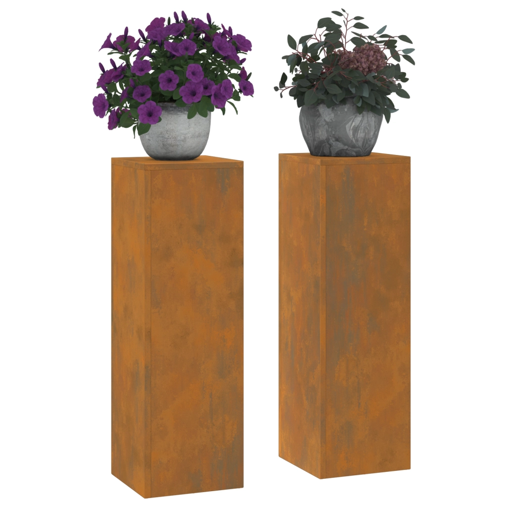 Portavasi da Esterno Pilastro 2 pcs 24x24x75 cm Acciaio Inossidabile