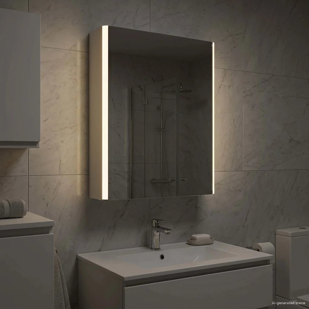 Mobiletto per specchio da bagno Bianco 43 x 11,5 x 60,5 cm