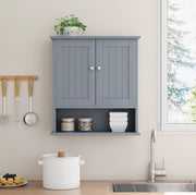 Armadietto bagno a muro 54.6x19.8x60 cm con ripiani regolabili in MDF grigio chiaro
