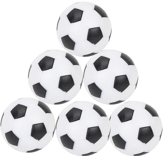 Palloni da Calcio da Tavolo - Palloni di Ricambio - Duraturi e Resistenti - Bianco e Nero - Accessori da Gioco - Ideali per i Tifosi di Calcio - 6 Pezzi