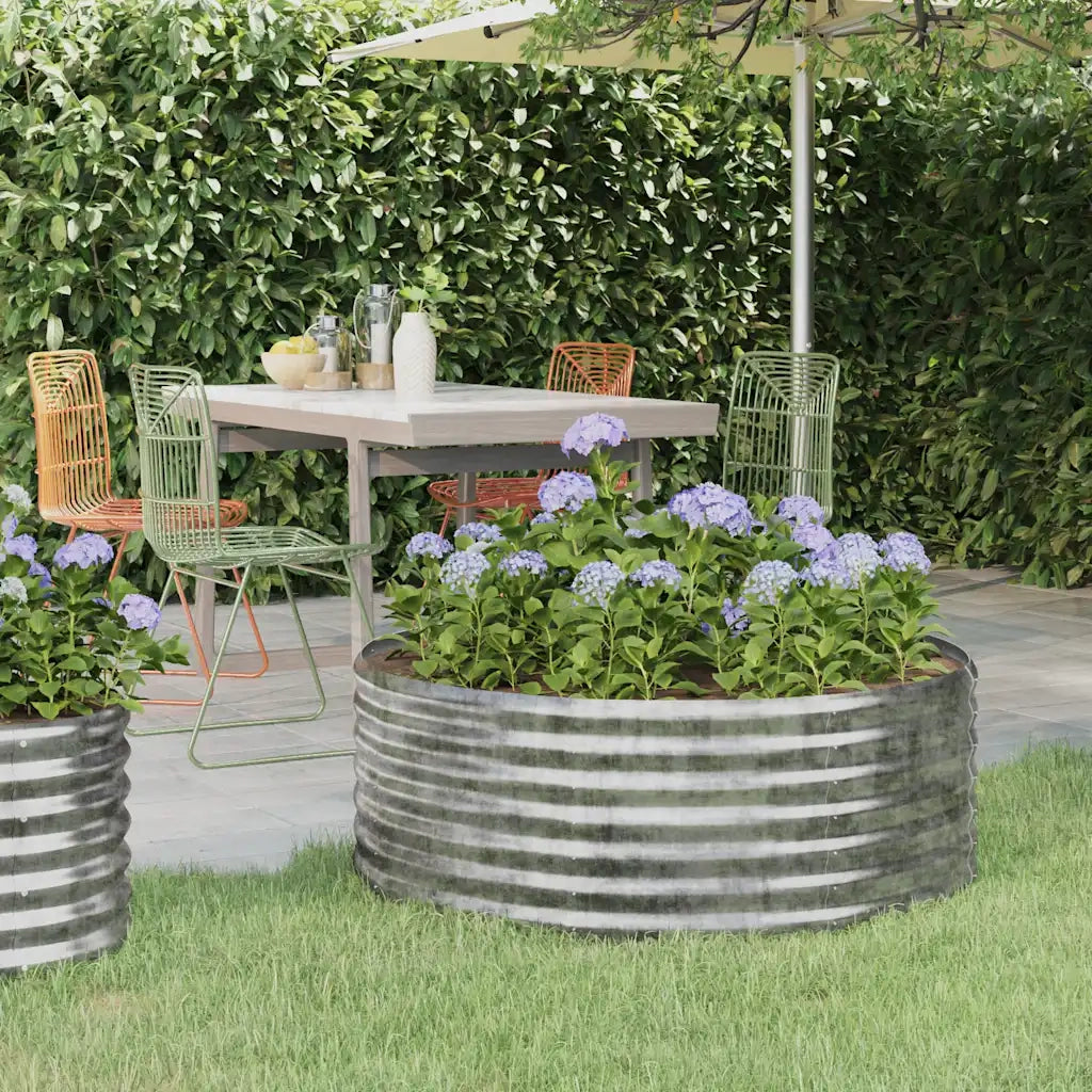 Letto Giardino Acciaio Zincato 100x100x36 cm Argento 318987