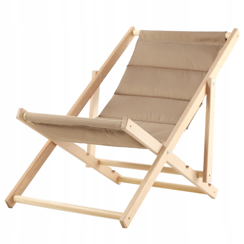 KADAX Sedia a sdraio da giardino/spiaggia in legno pieghevole con cuscino, lucidatura di alta qualità