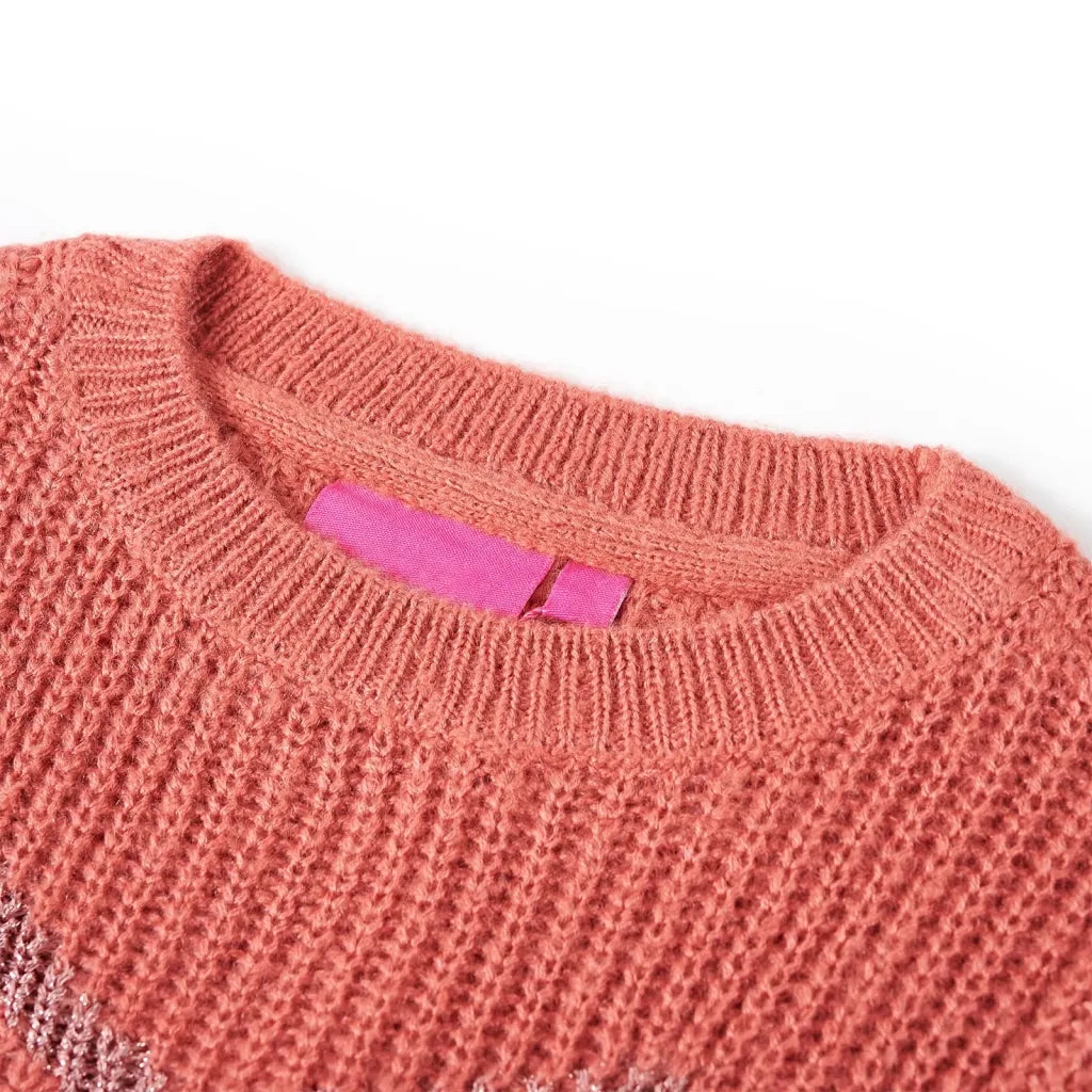 Maglione da Bambina Lavorato a Maglia Rosa Medio 128cod mxl 108458