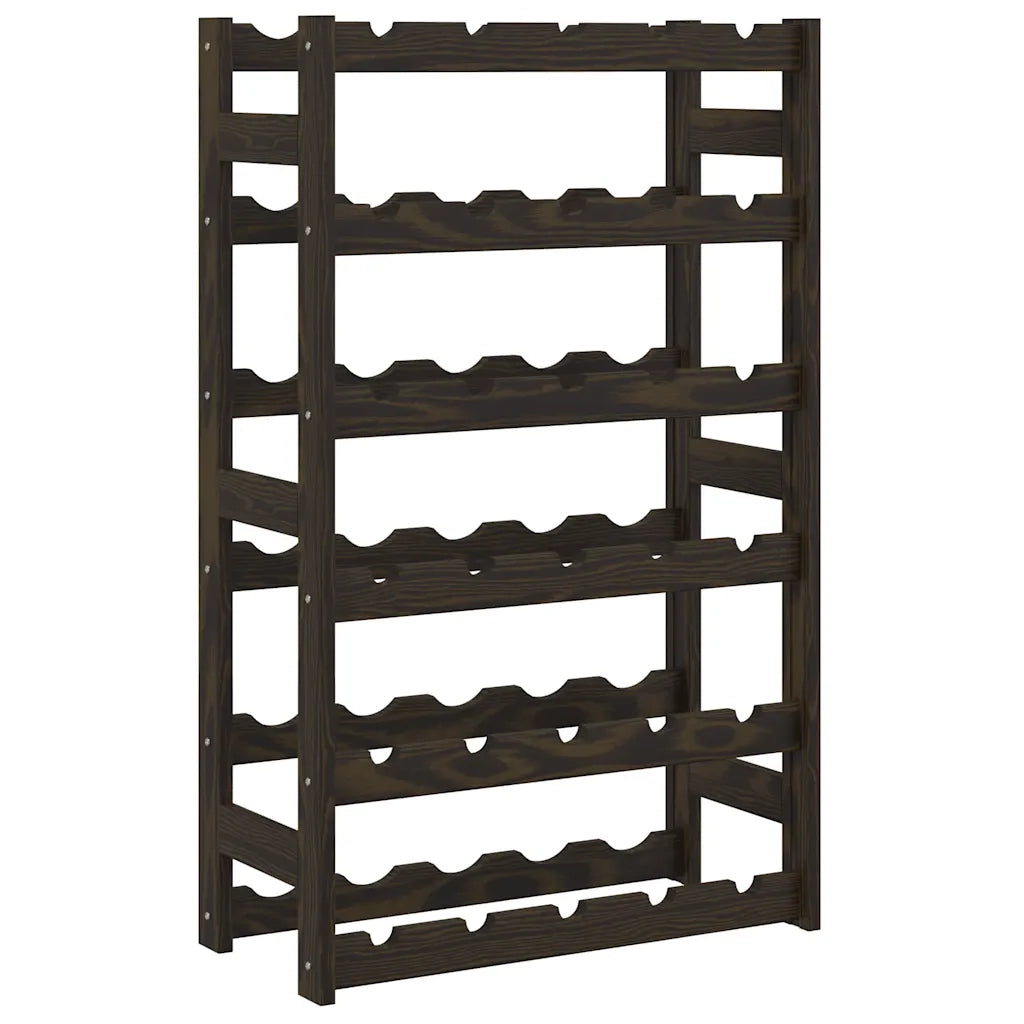 Portabottiglie per 30 Bottiglie Nero Legno Massello di Pino CFW8496085