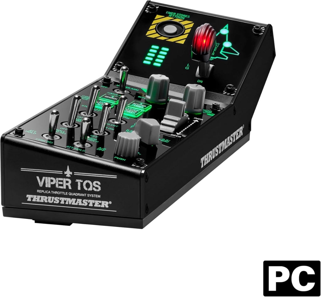 Viper TQS per PC, Sistema Quadrante Manetta in Metallo, Precisione Effetto Hall, 21 Pulsanti Azione, 5 Assi, Iconiche Funzioni Chaff/Flare, su Licenza U.S. Air Force