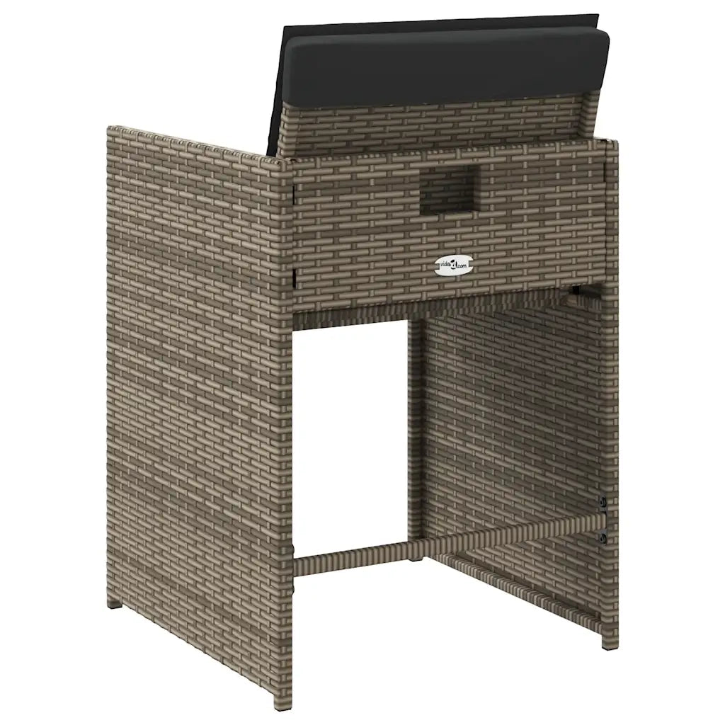 Sedie da Giardino con Cuscini 4 pz | Sedie da Esterno Grigio in Polyrattan